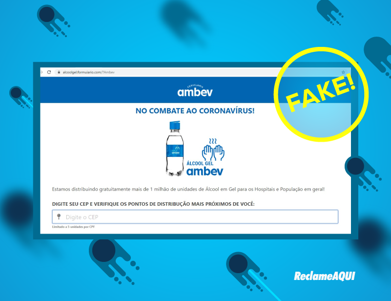 É #FAKE mensagem que diz que Ambev está distribuindo álcool gel grátis para  a população - Fato ou Fake - Extra Online